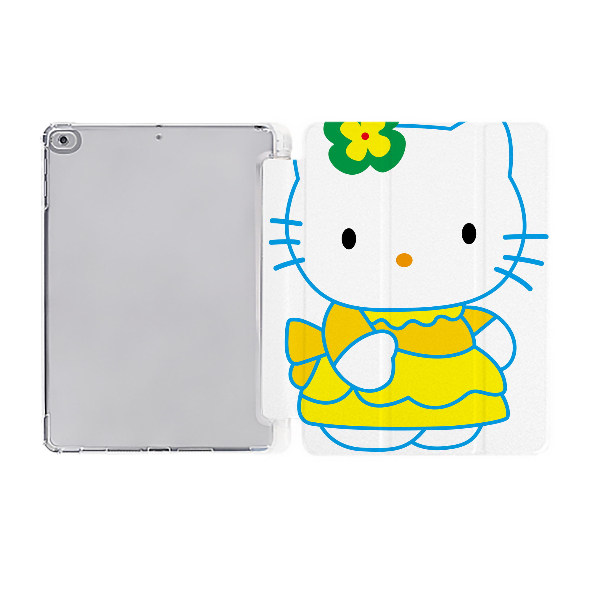 （画像用） Hello Kitty ハローキティ IPad ケース ペン収納付き 三つ折りスタンド PUレザー×シリコン 対応機種9.5/10.5/10.9インチ